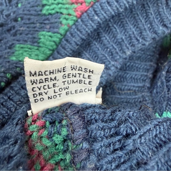 Vintage 90s New Era Fair Isle Sweater Mens‎ XL Boxy Geometric Grandpa Cosby USA - Picture 5 of 6